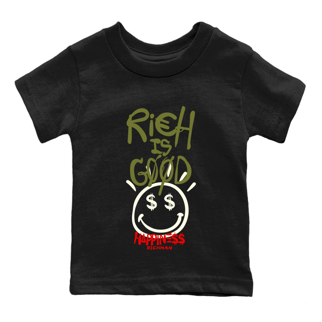Rich Is Good Kids Tops - Air Jordan 1 Travis Scott Olive