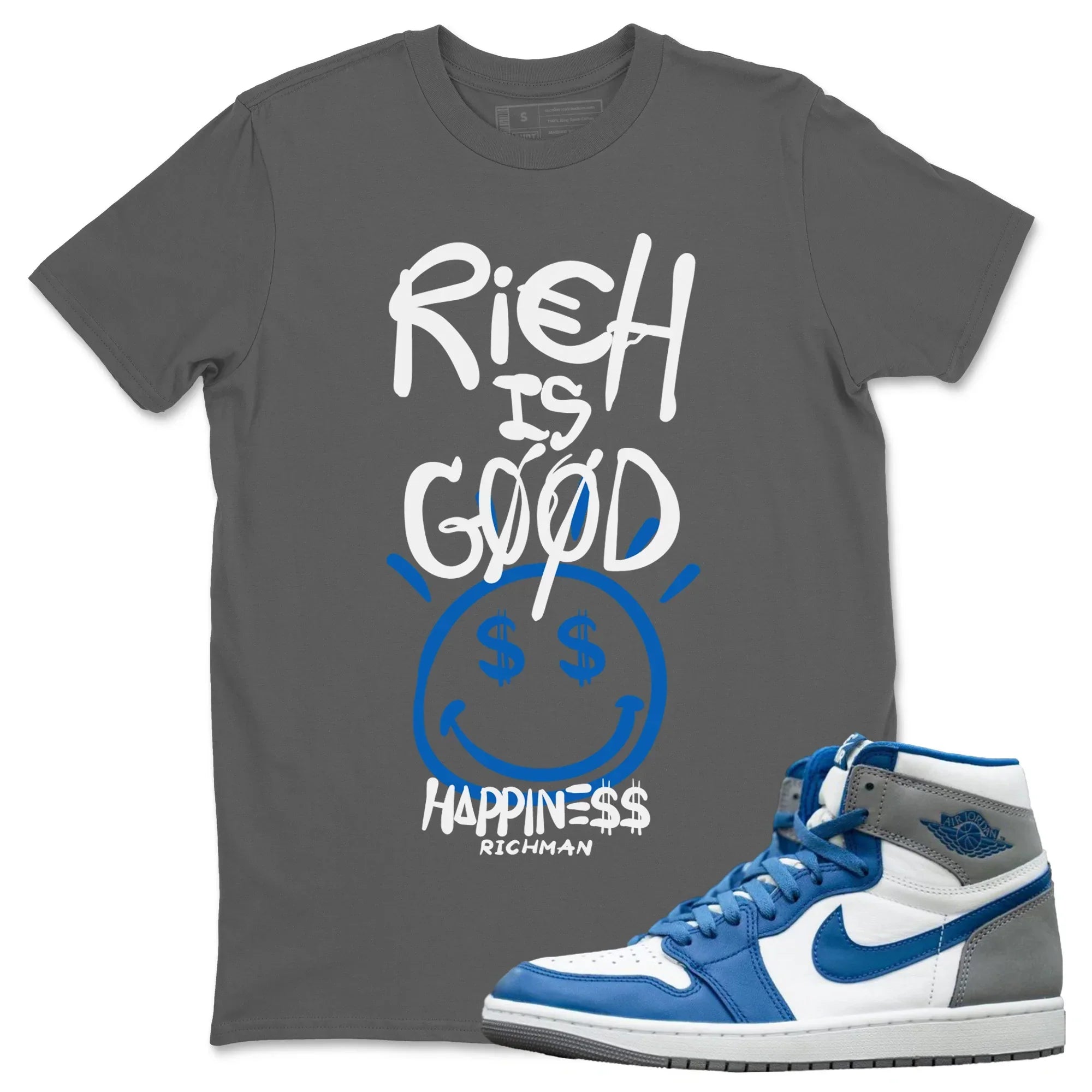 Rich Is Good Unisex Tops - Air Jordan 1 True Blue
