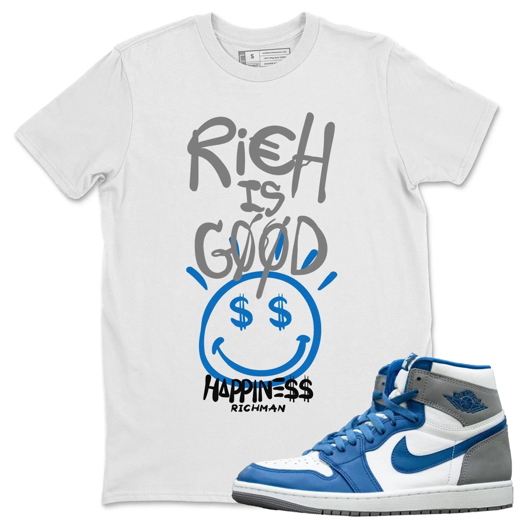 Rich Is Good Unisex Tops - Air Jordan 1 True Blue