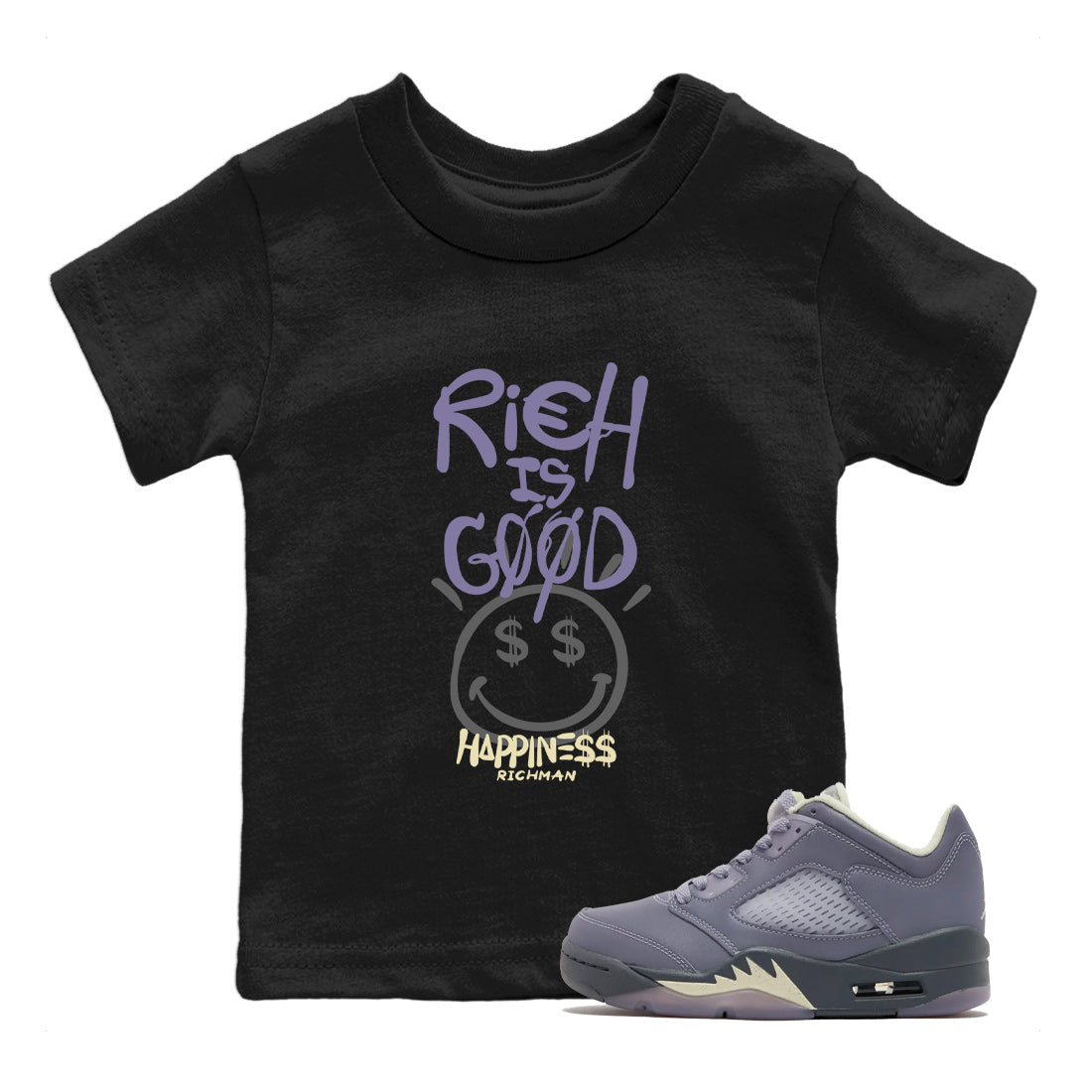 Rich Is Good Kids Tops - Air Jordan 5 Indigo Haze