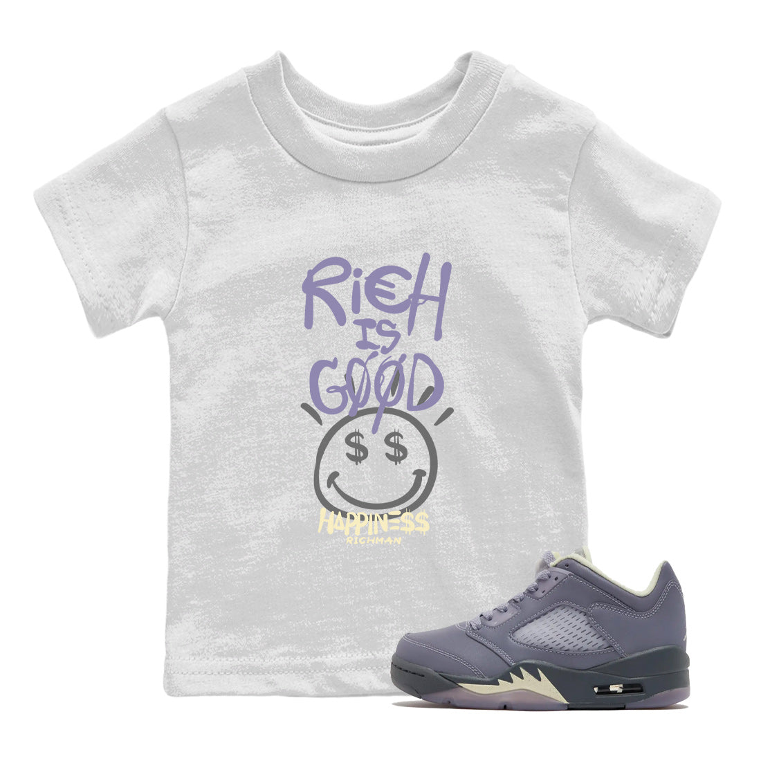 Rich Is Good Kids Tops - Air Jordan 5 Indigo Haze