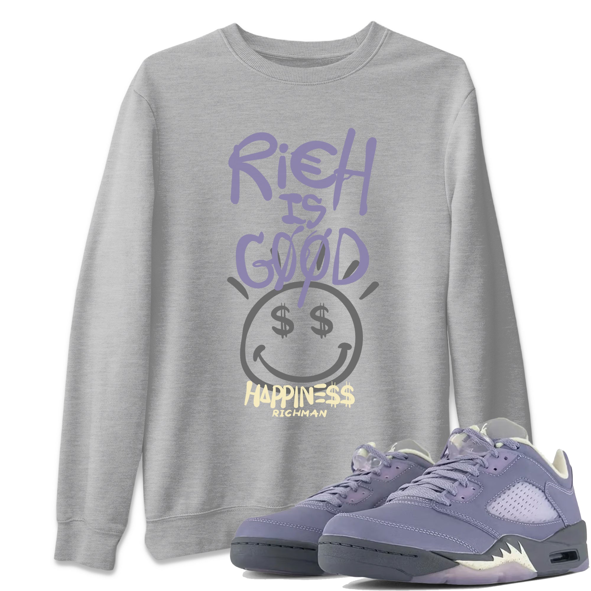 Rich Is Good Unisex Tops - Air Jordan 5 Indigo Haze