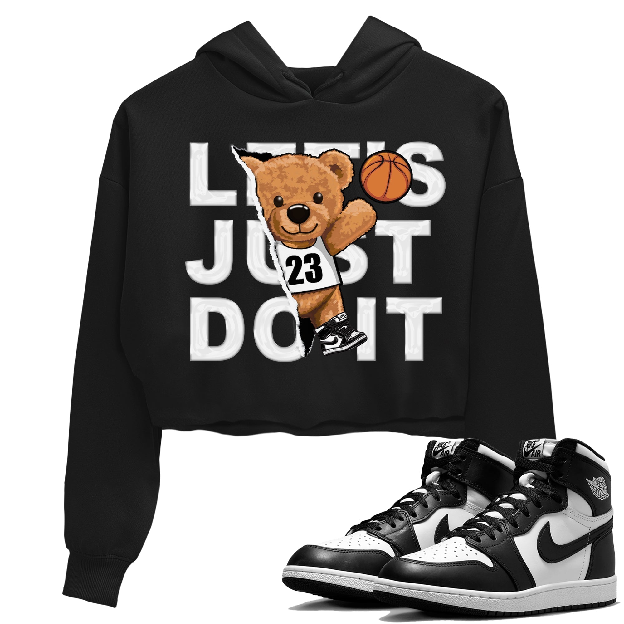 Rip Out Bear Women's Tops - Air Jordan 1 Black White
