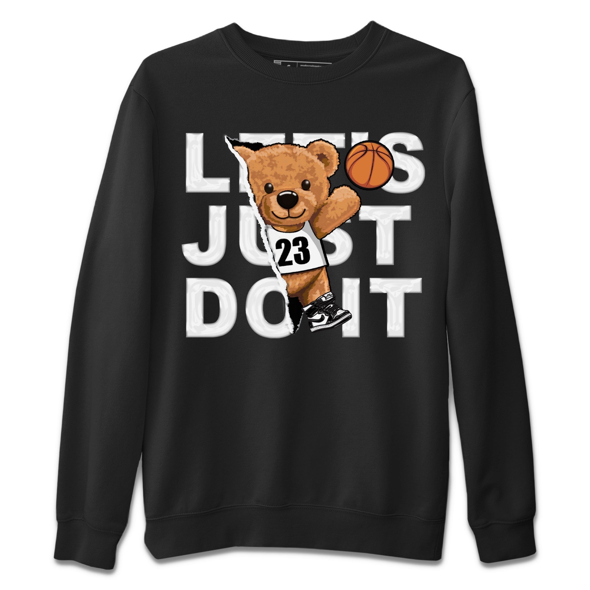 Rip Out Bear Unisex Tops - Air Jordan 1 Black White