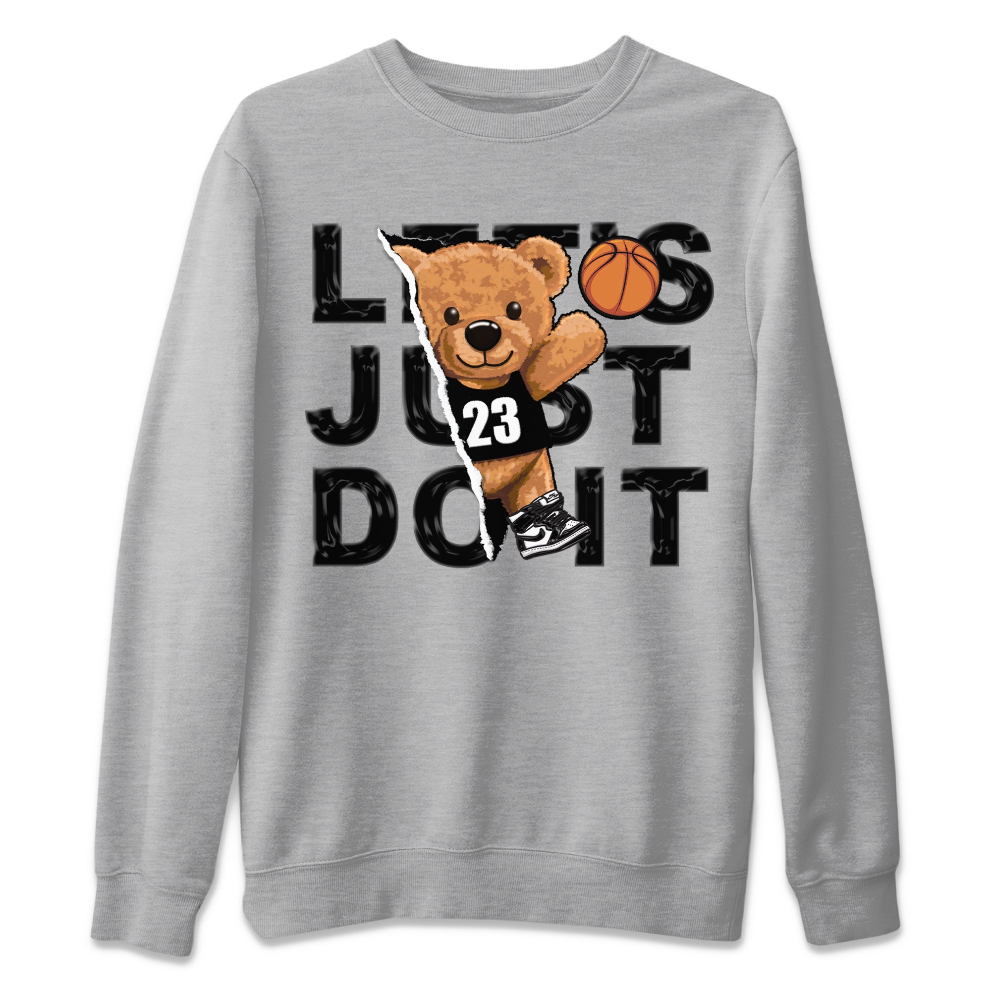 Rip Out Bear Unisex Tops - Air Jordan 1 Black White