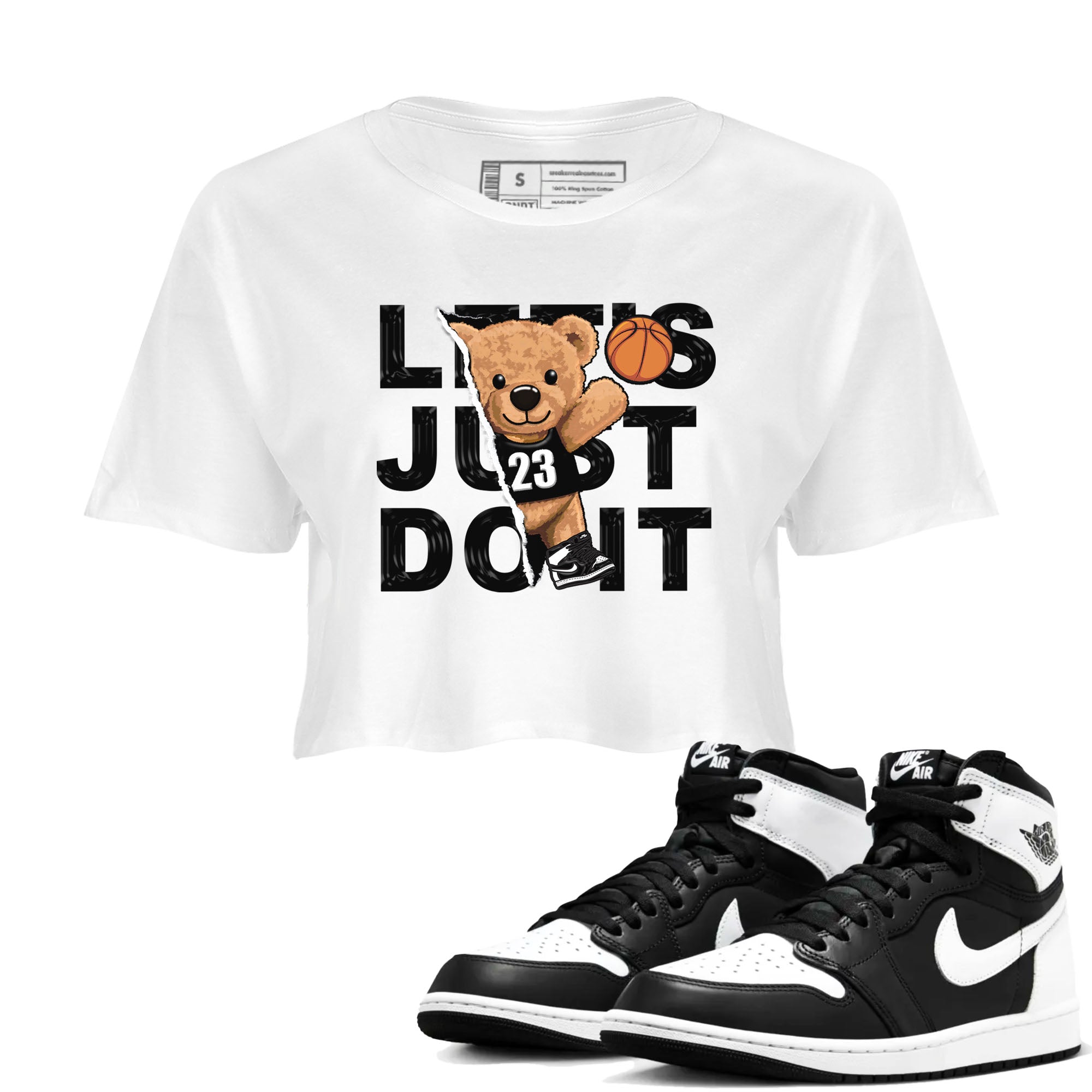 Rip Out Bear snkmatch Women's Top - Air Jordan 1 Black White