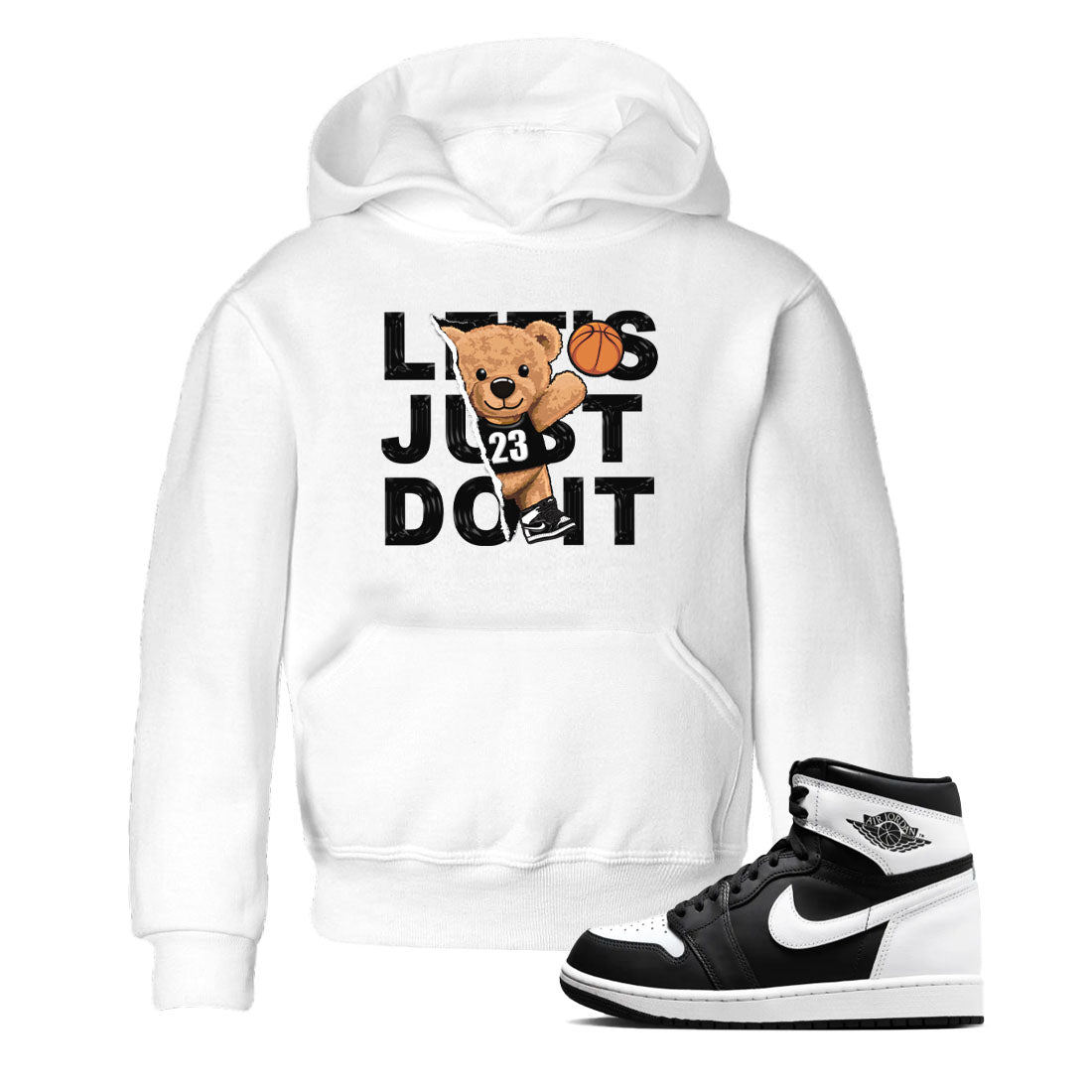 Rip Out Bear snkmatch Tees Kids - Air Jordan 1 Black White