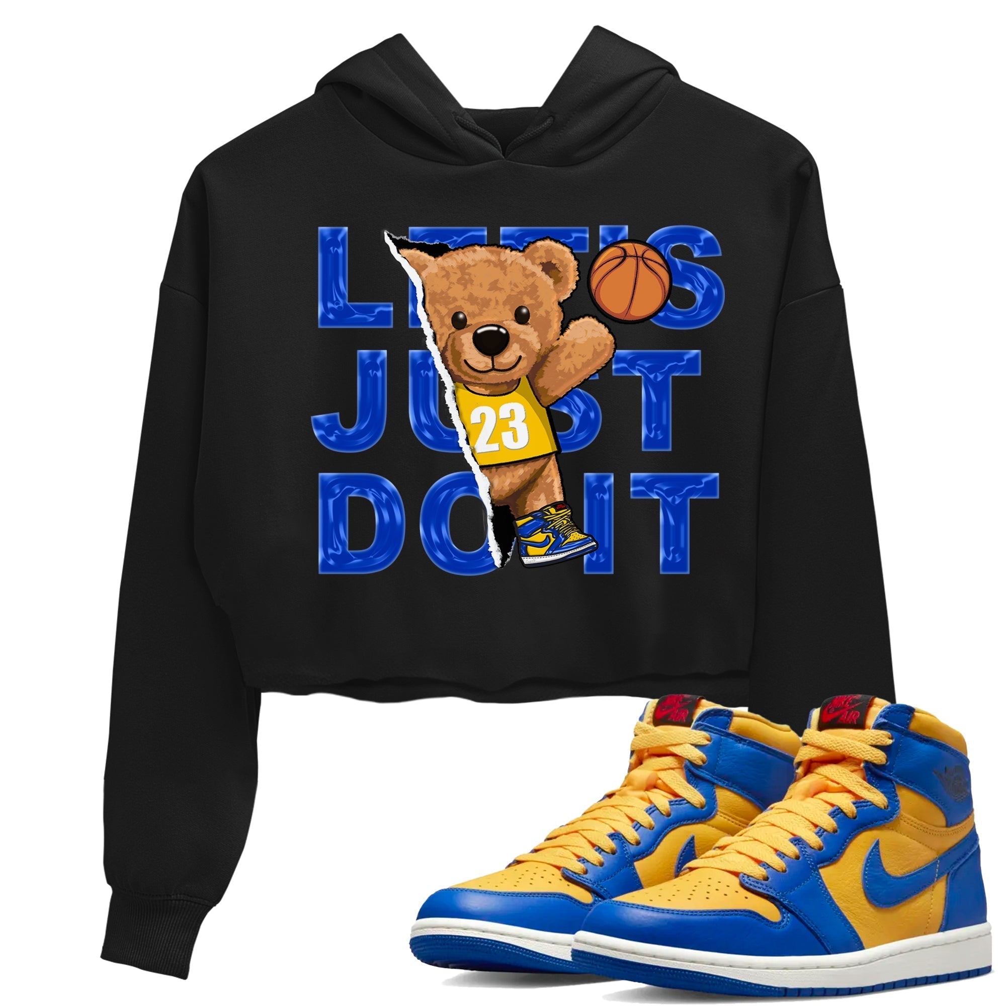 Rip Out Bear Women's Tops - Air Jordan 1 Game Royal Varsity Maize