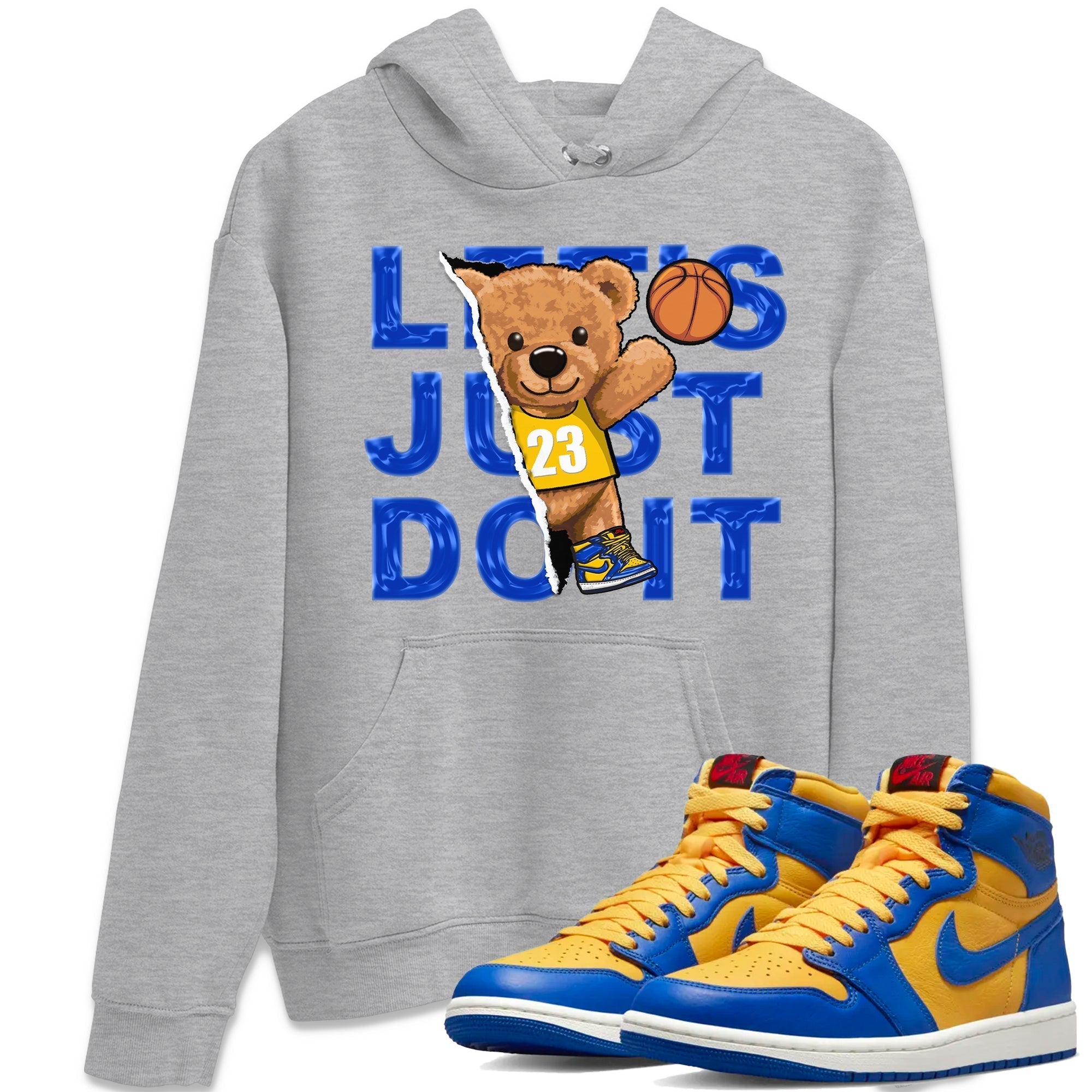 Rip Out Bear Unisex Tops - Air Jordan 1 Game Royal Varsity Maize