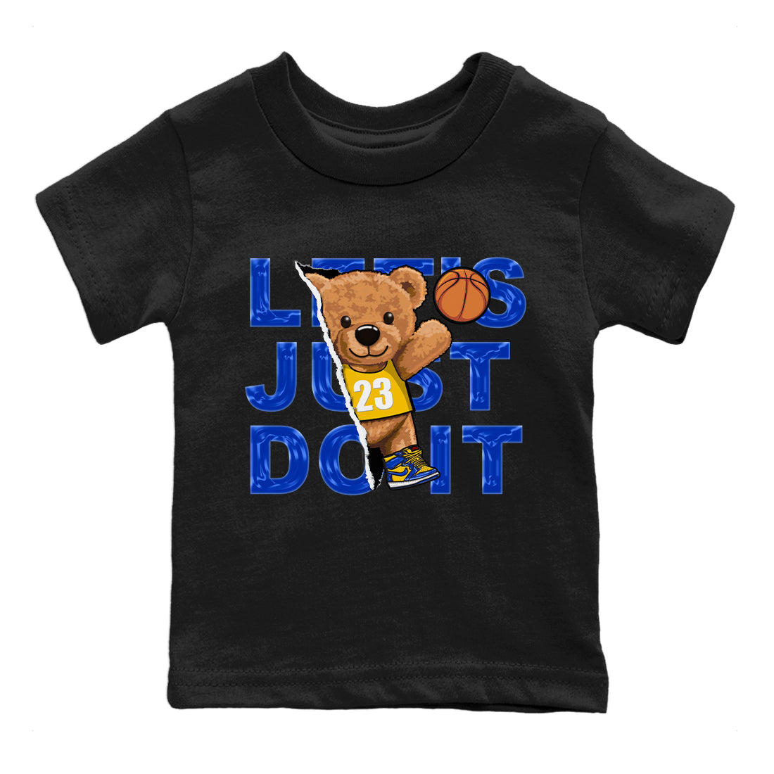 Rip Out Bear Kids Tops - Air Jordan 1 Game Royal Varsity Maize