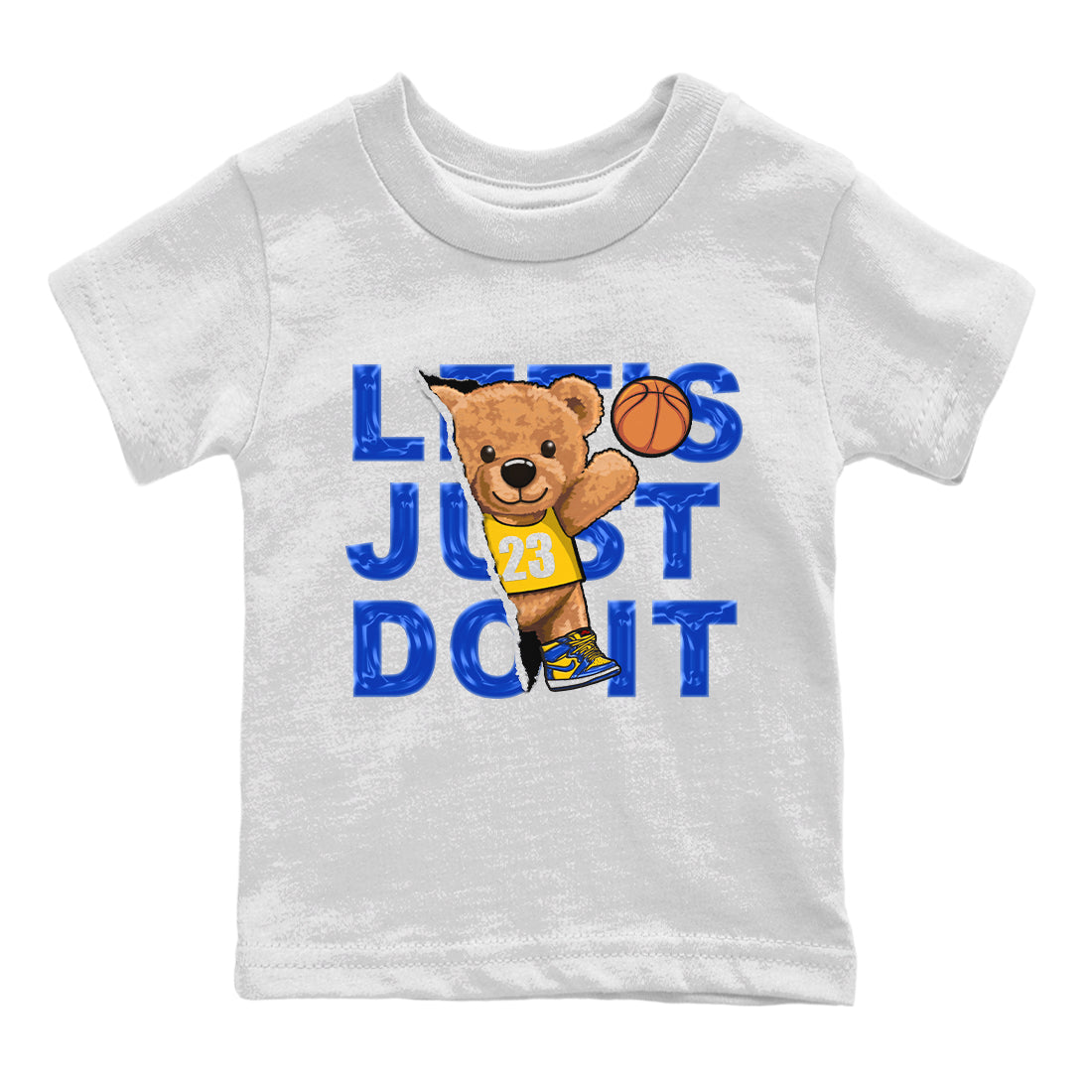 Rip Out Bear Kids Tops - Air Jordan 1 Game Royal Varsity Maize
