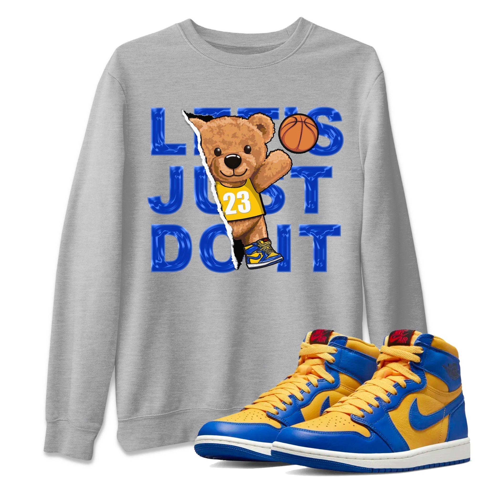 Rip Out Bear Unisex Tops - Air Jordan 1 Game Royal Varsity Maize
