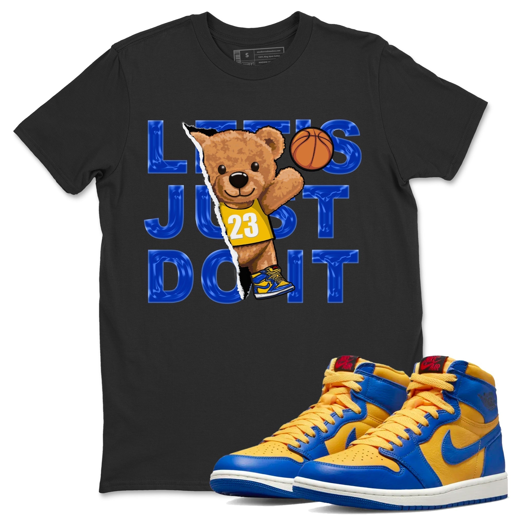 Rip Out Bear Unisex Tops - Air Jordan 1 Game Royal Varsity Maize