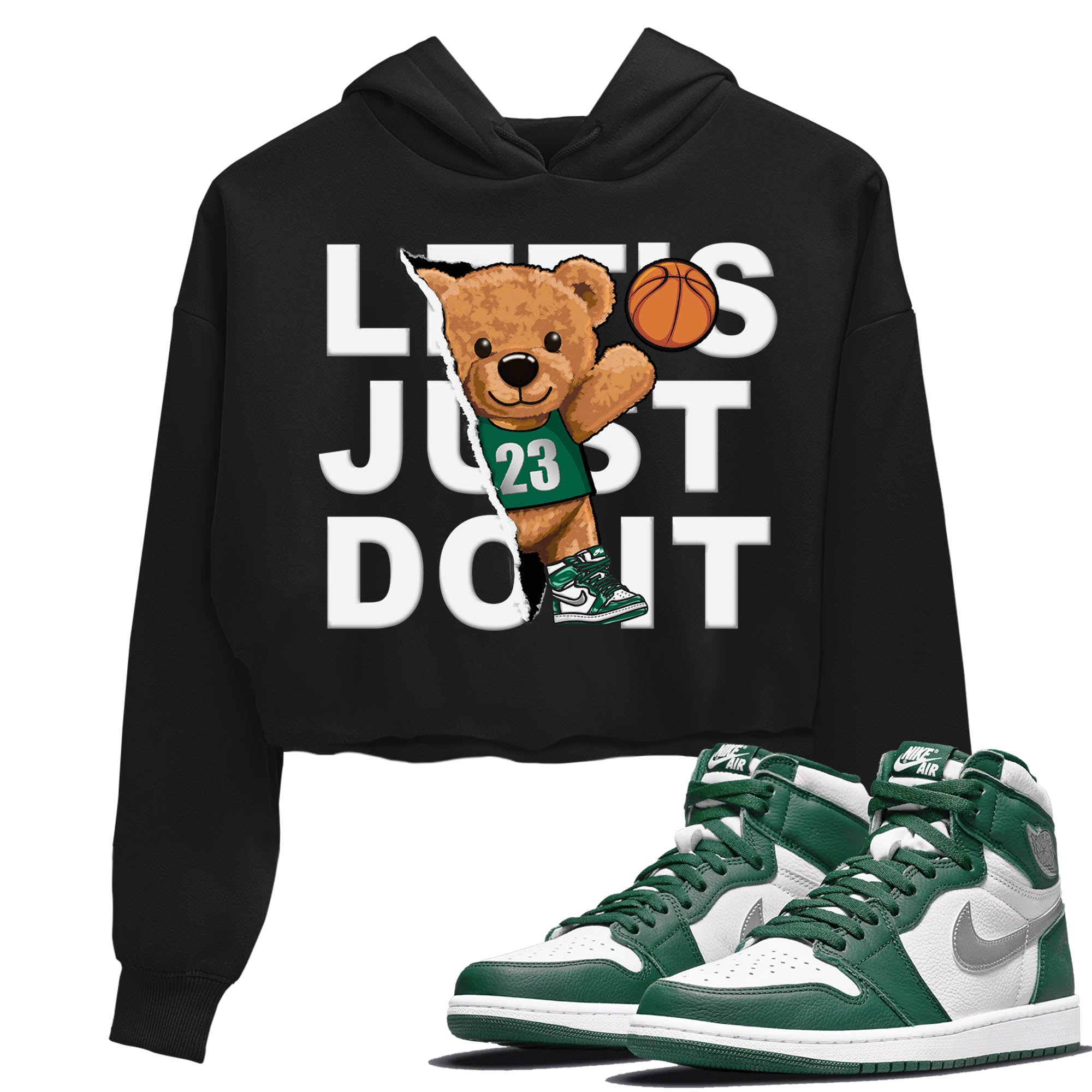 Rip Out Bear Women's Tops - Air Jordan 1 Gorge Green