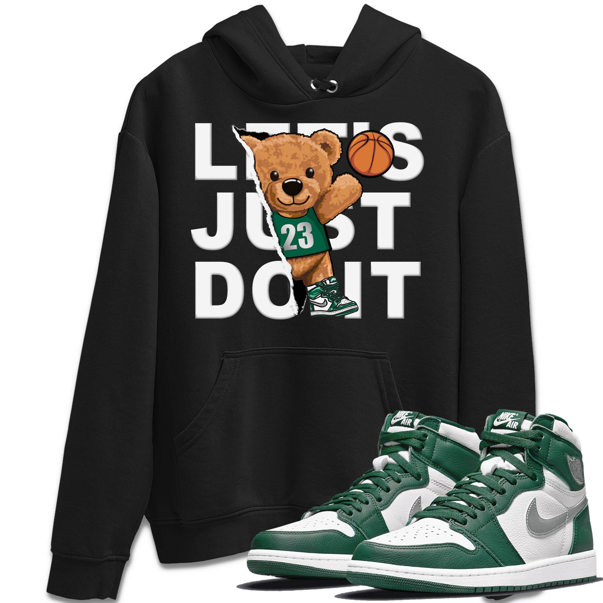 Rip Out Bear Unisex Tops - Air Jordan 1 Gorge Green