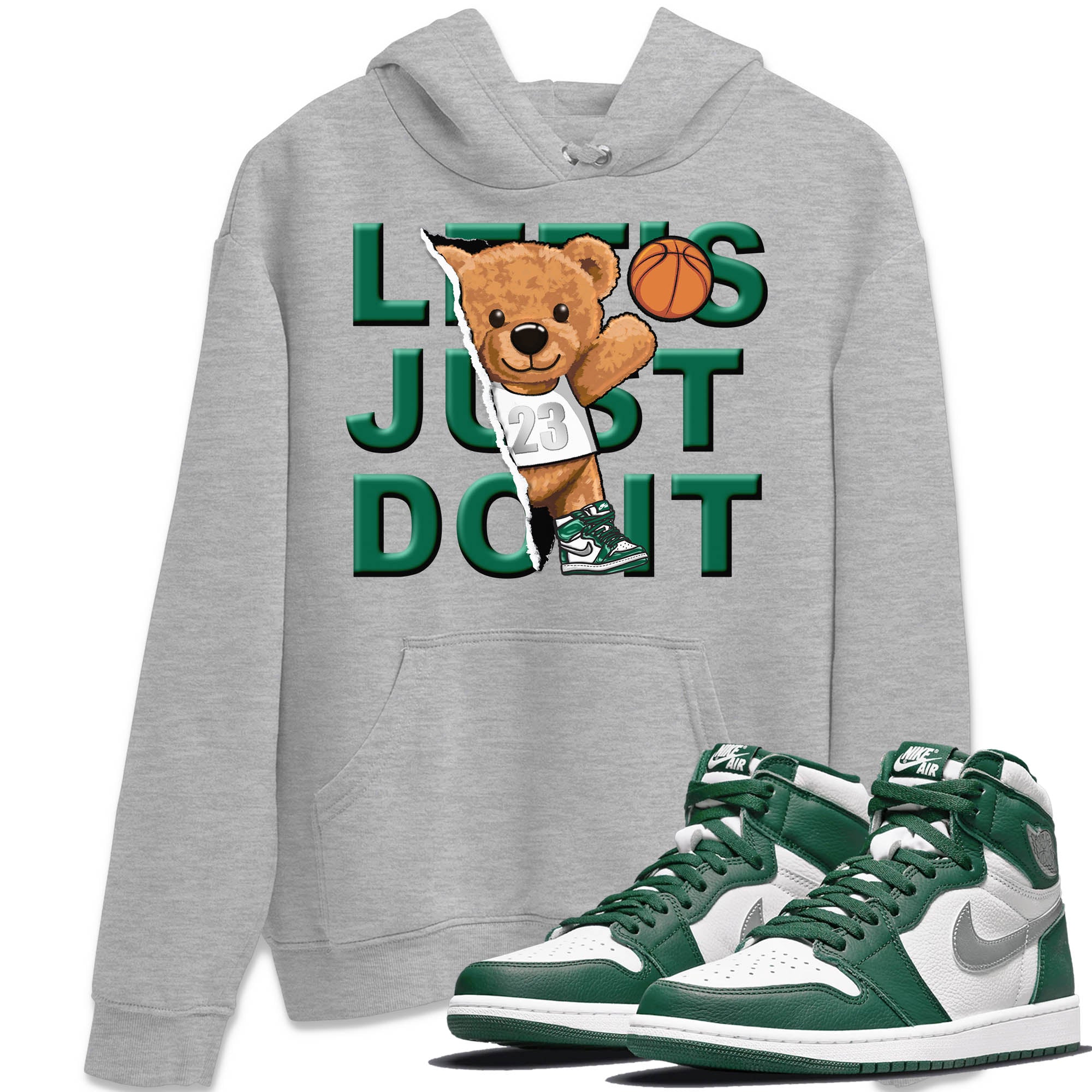 Rip Out Bear Unisex Tops - Air Jordan 1 Gorge Green