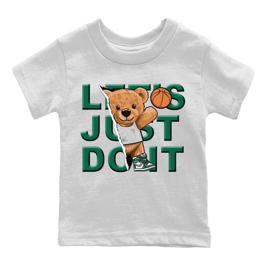 Rip Out Bear Kids Tops - Air Jordan 1 Gorge Green