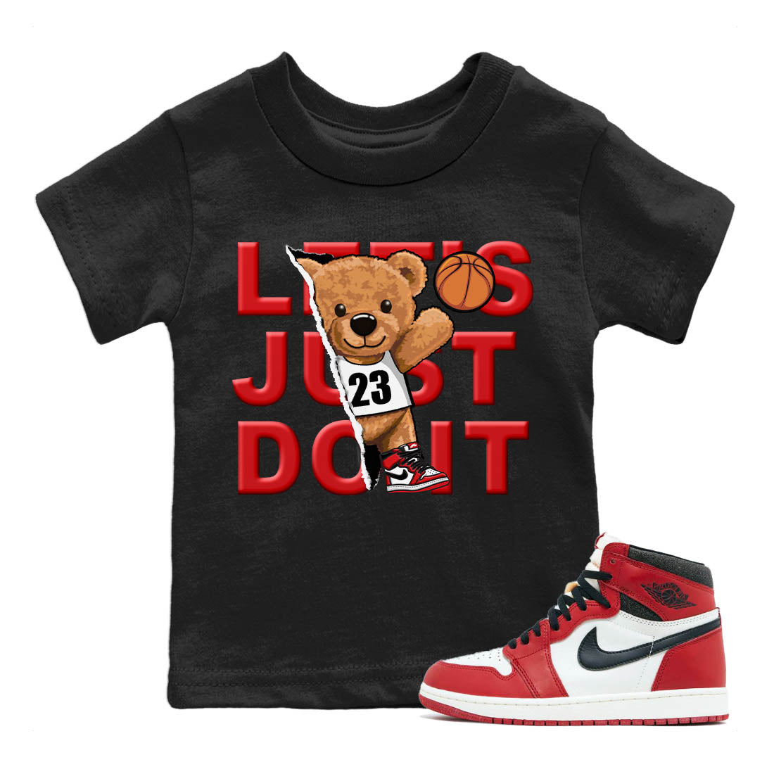 Rip Out Bear Kids Tops - Air Jordan 1 Lost & Found