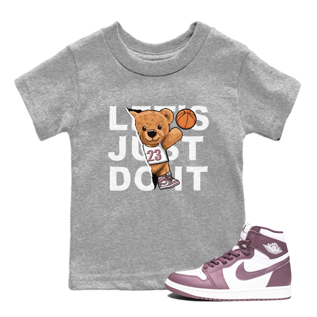Rip Out Bear snkmatch Tee Kids - Air Jordan 1 Mauve