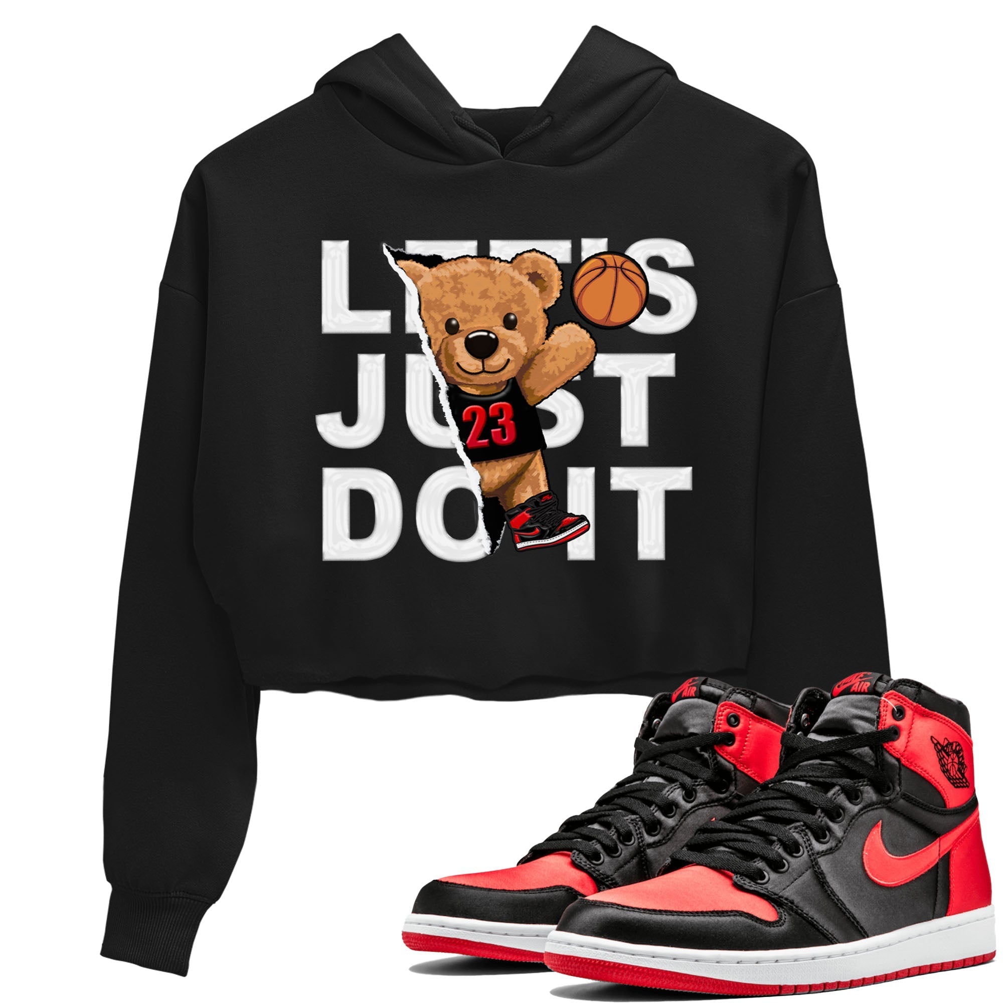 Rip Out Bear snkmatch Women's Top - Air Jordan 1 Satin Bred