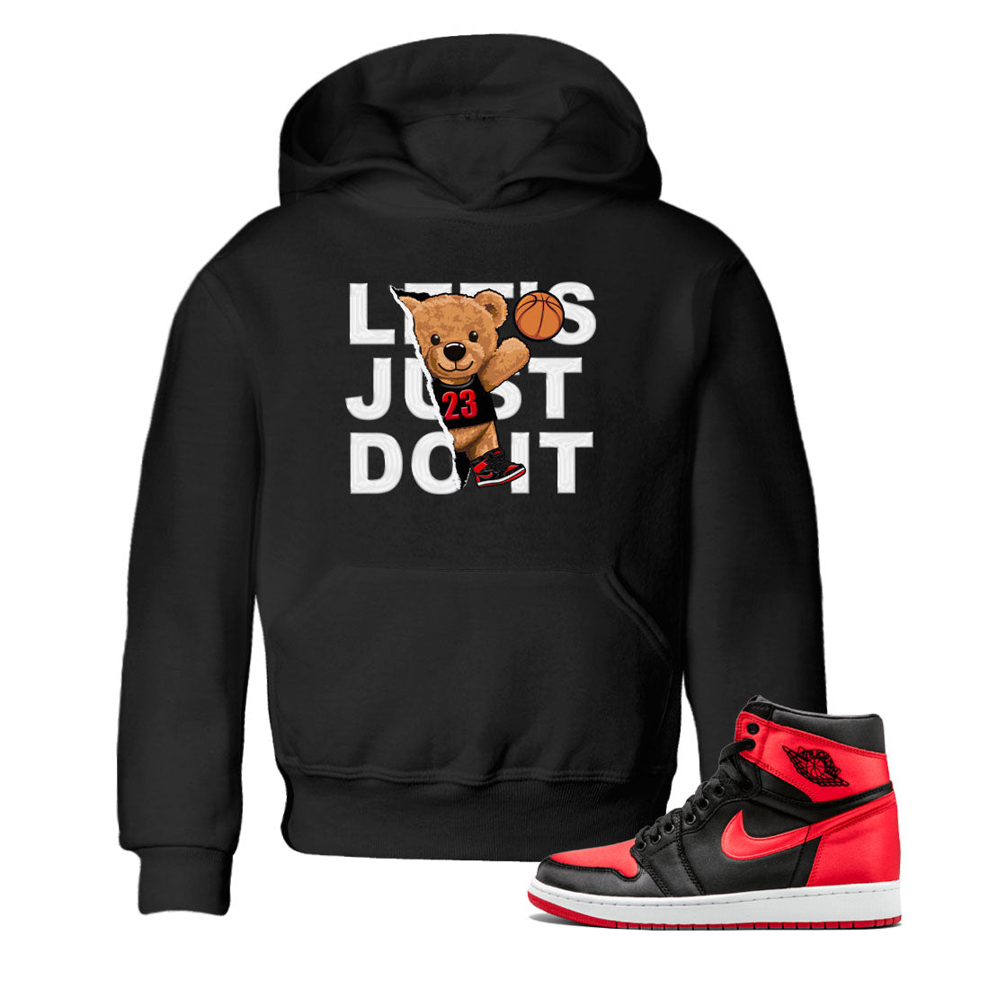 Rip Out Bear snkmatch Tee Kids - Air Jordan 1 Satin Bred