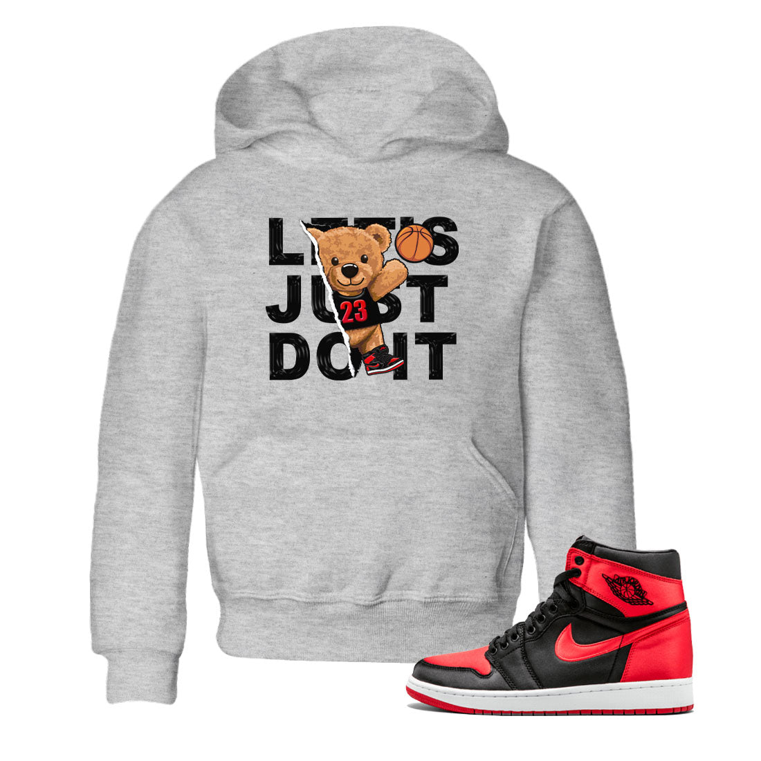 Rip Out Bear snkmatch Tee Kids - Air Jordan 1 Satin Bred