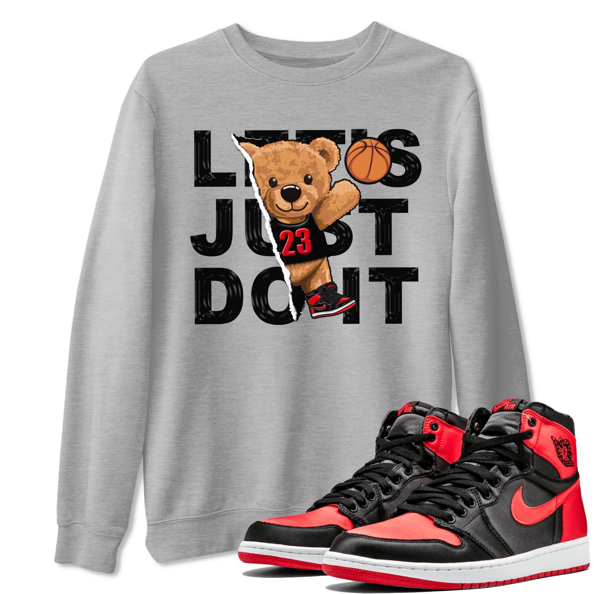 Rip Out Bear snkmatch Tee - Air Jordan 1 Satin Bred