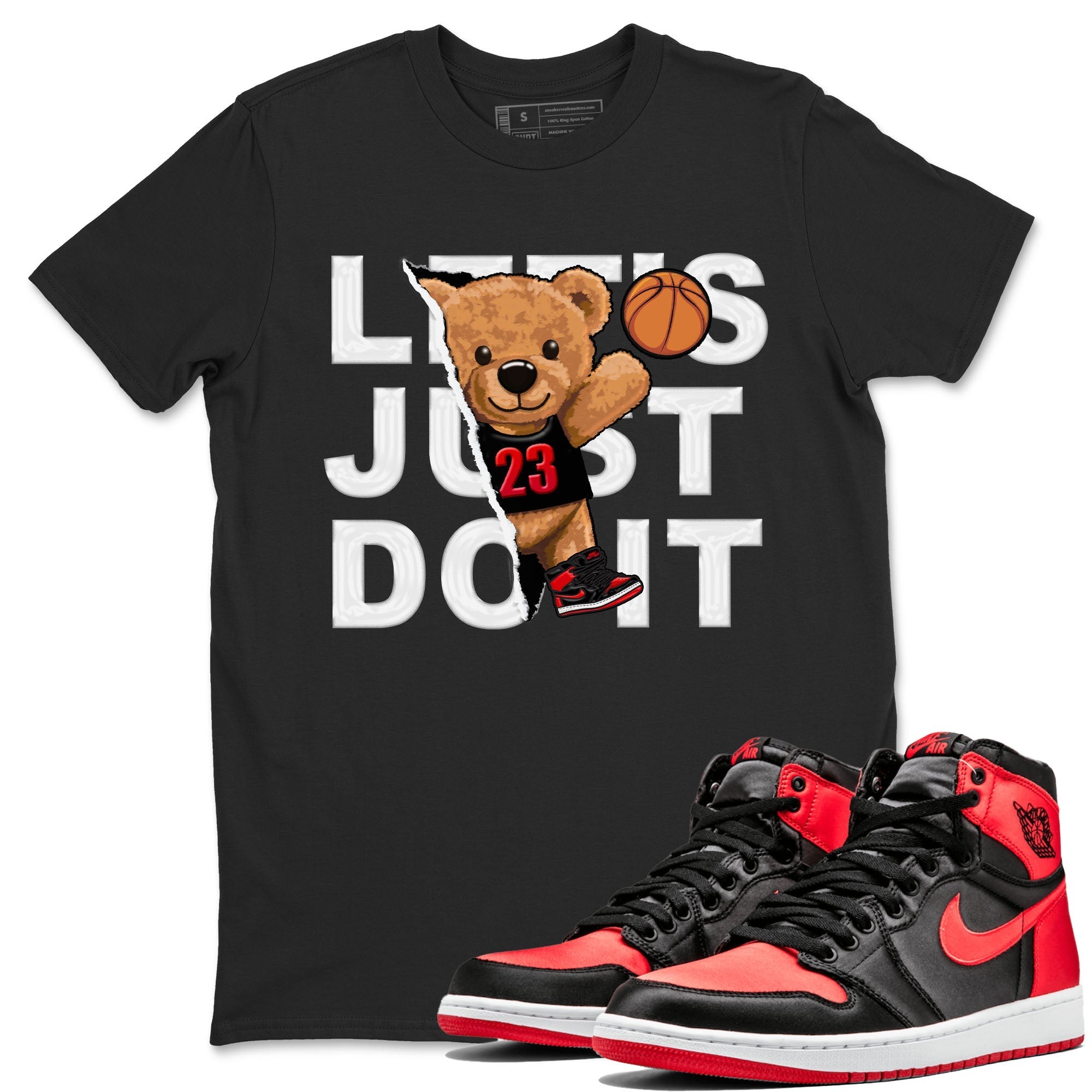 Rip Out Bear snkmatch Tee - Air Jordan 1 Satin Bred