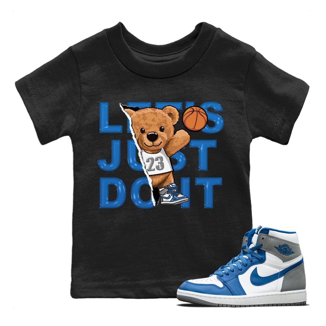 Rip Out Bear Kids Tops - Air Jordan 1 True Blue