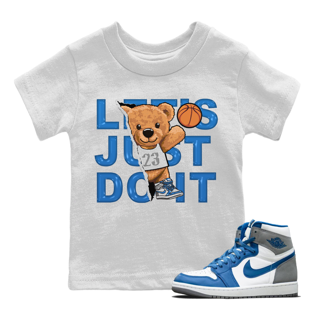Rip Out Bear Kids Tops - Air Jordan 1 True Blue