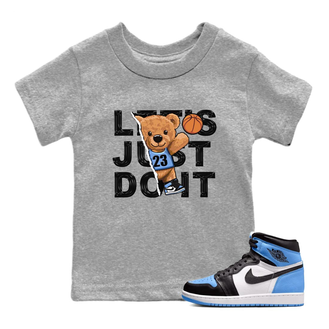 Rip Out Bear snkmatch Tee Kids - Air Jordan 1 UNC Toe