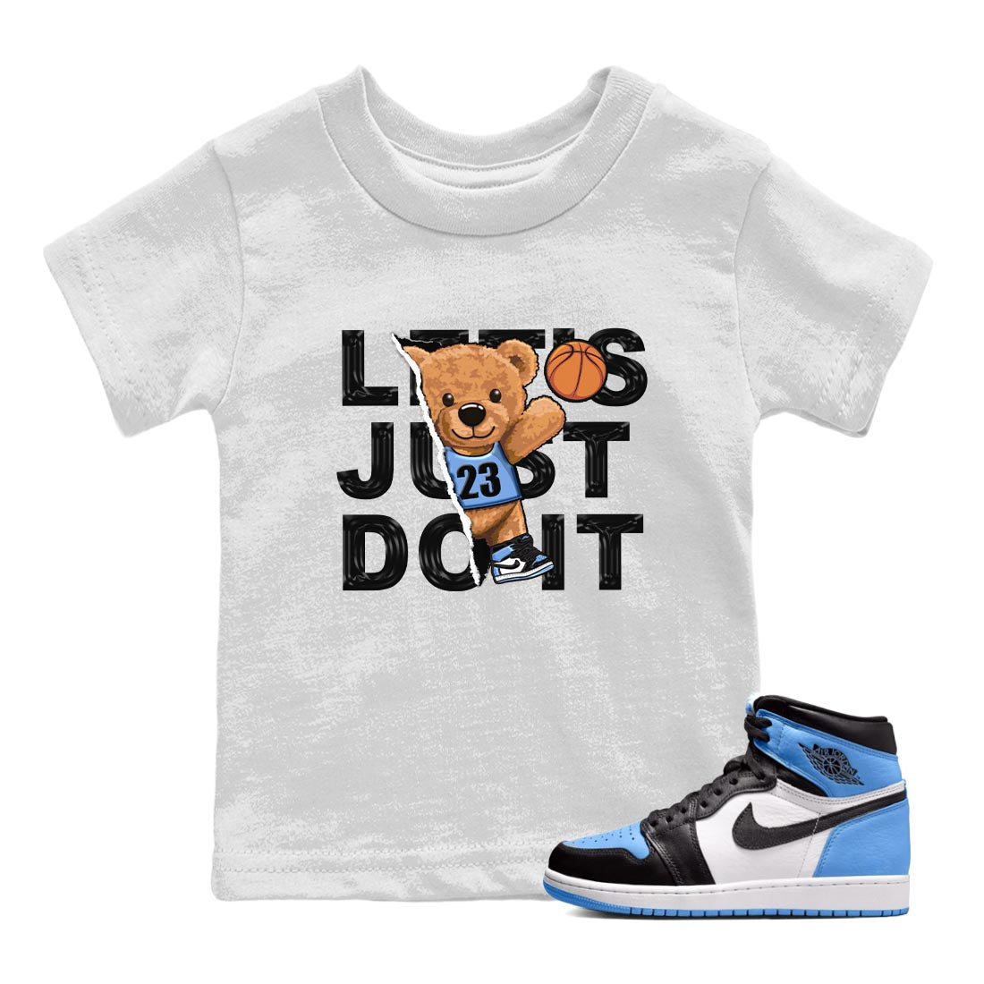 Rip Out Bear snkmatch Tee Kids - Air Jordan 1 UNC Toe