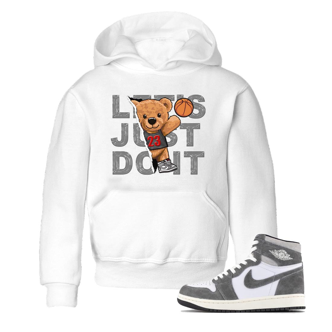 Rip Out Bear Kids Tops - Air Jordan 1 Washed Heritage