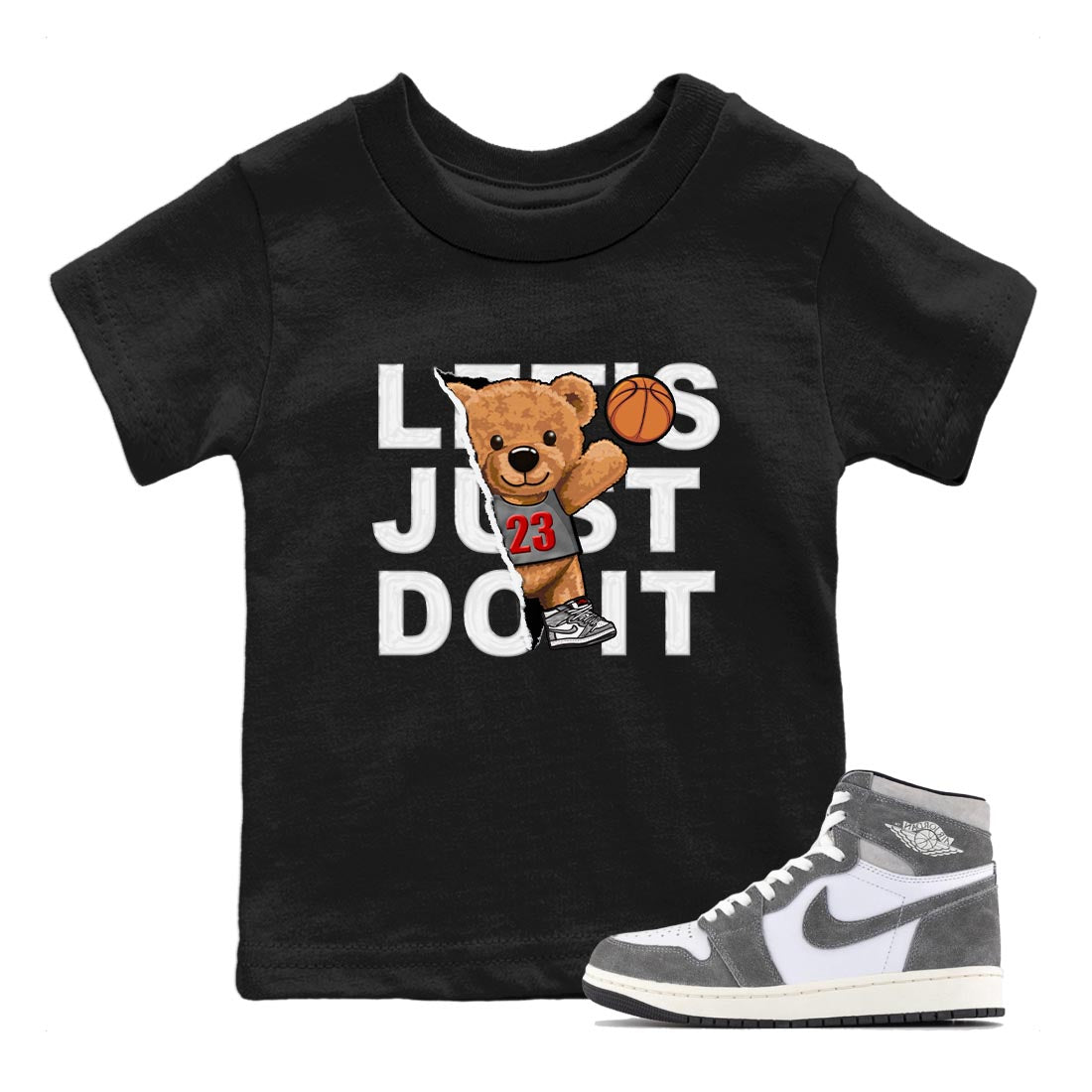 Rip Out Bear Kids Tops - Air Jordan 1 Washed Heritage
