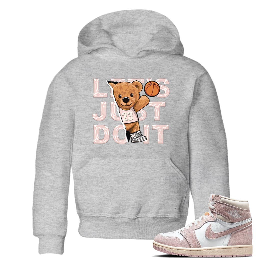Rip Out Bear Kids Tops - Air Jordan 1 Washed Pink