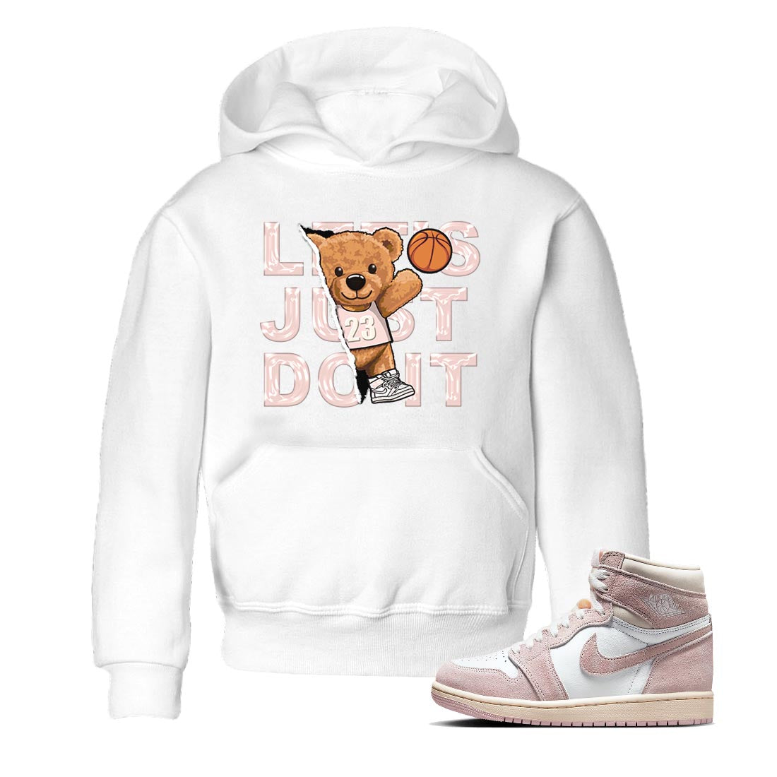 Rip Out Bear Kids Tops - Air Jordan 1 Washed Pink
