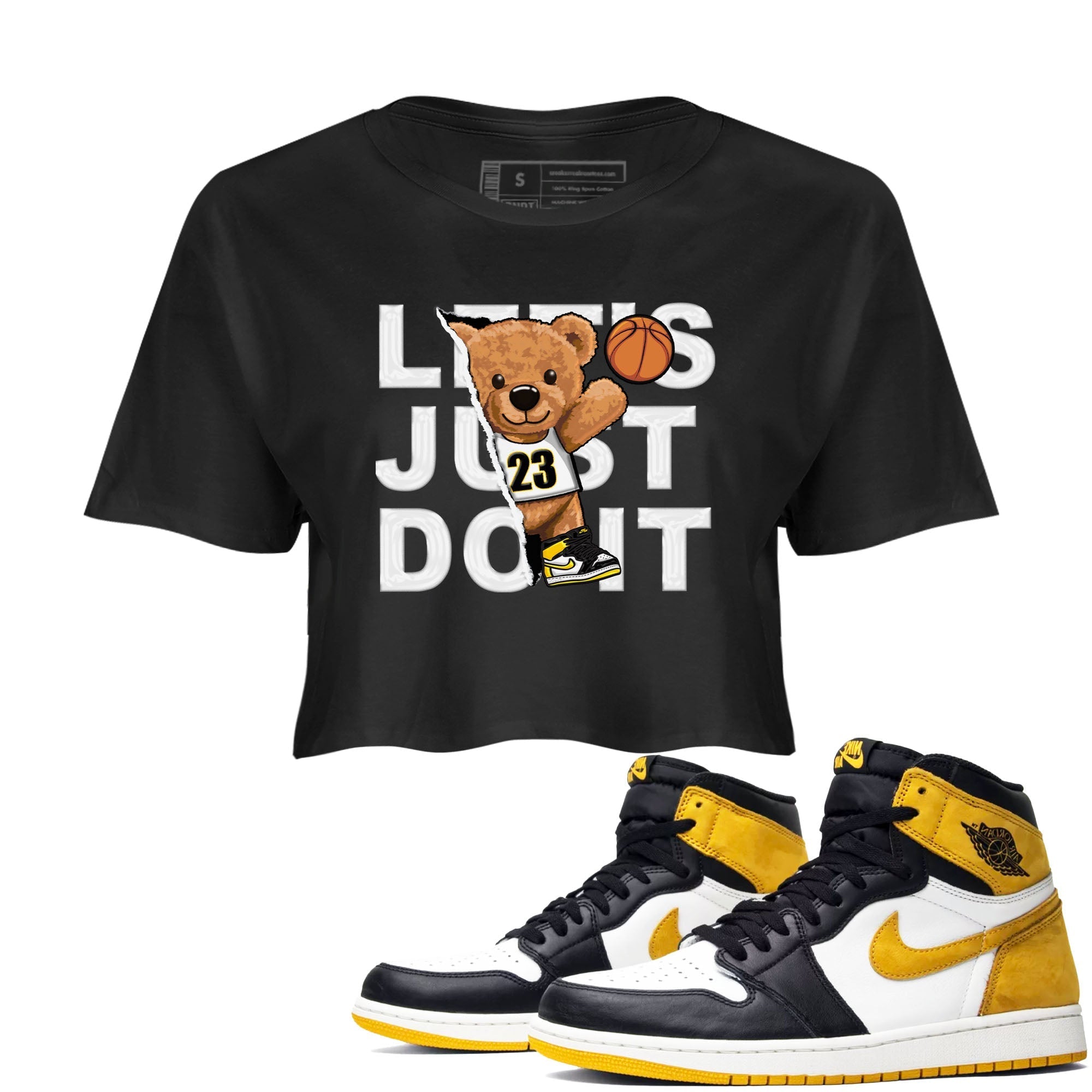 Rip Out Bear snkmatch Women's Top - Air Jordan 1 Yellow Ochre