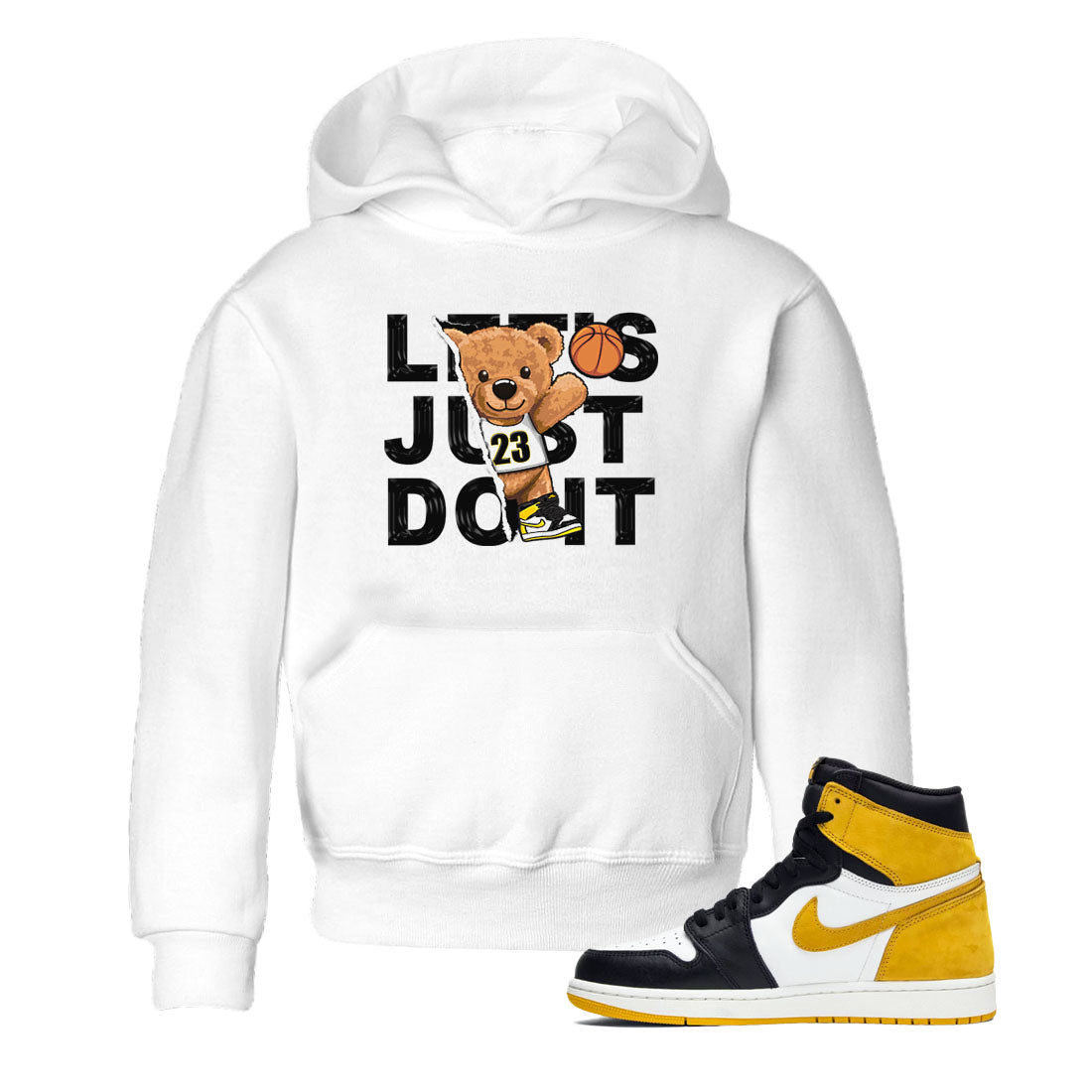 Rip Out Bear snkmatch Tees Kids - Air Jordan 1 Yellow Ochre