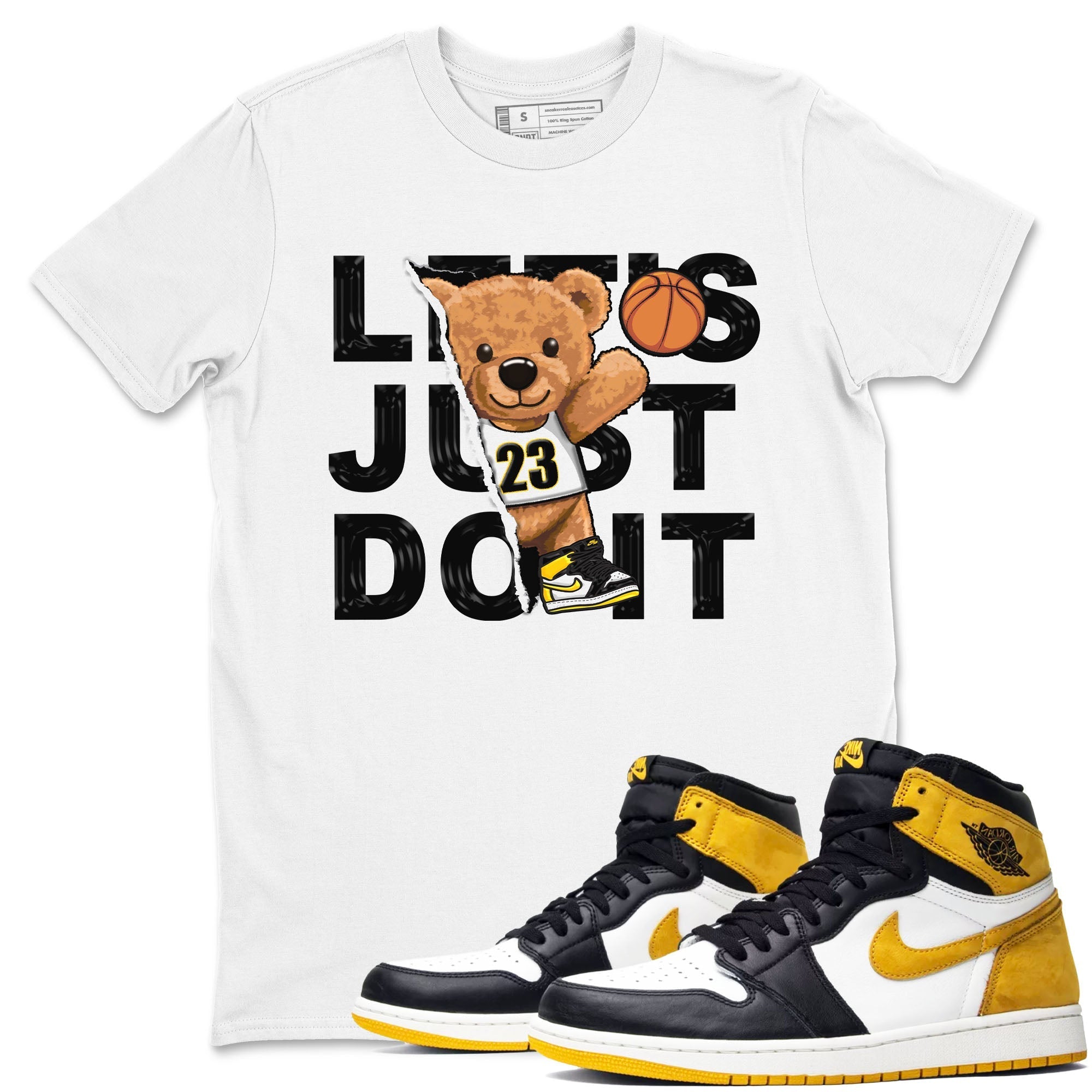 Rip Out Bear snkmatch Tees - Air Jordan 1 Yellow Ochre