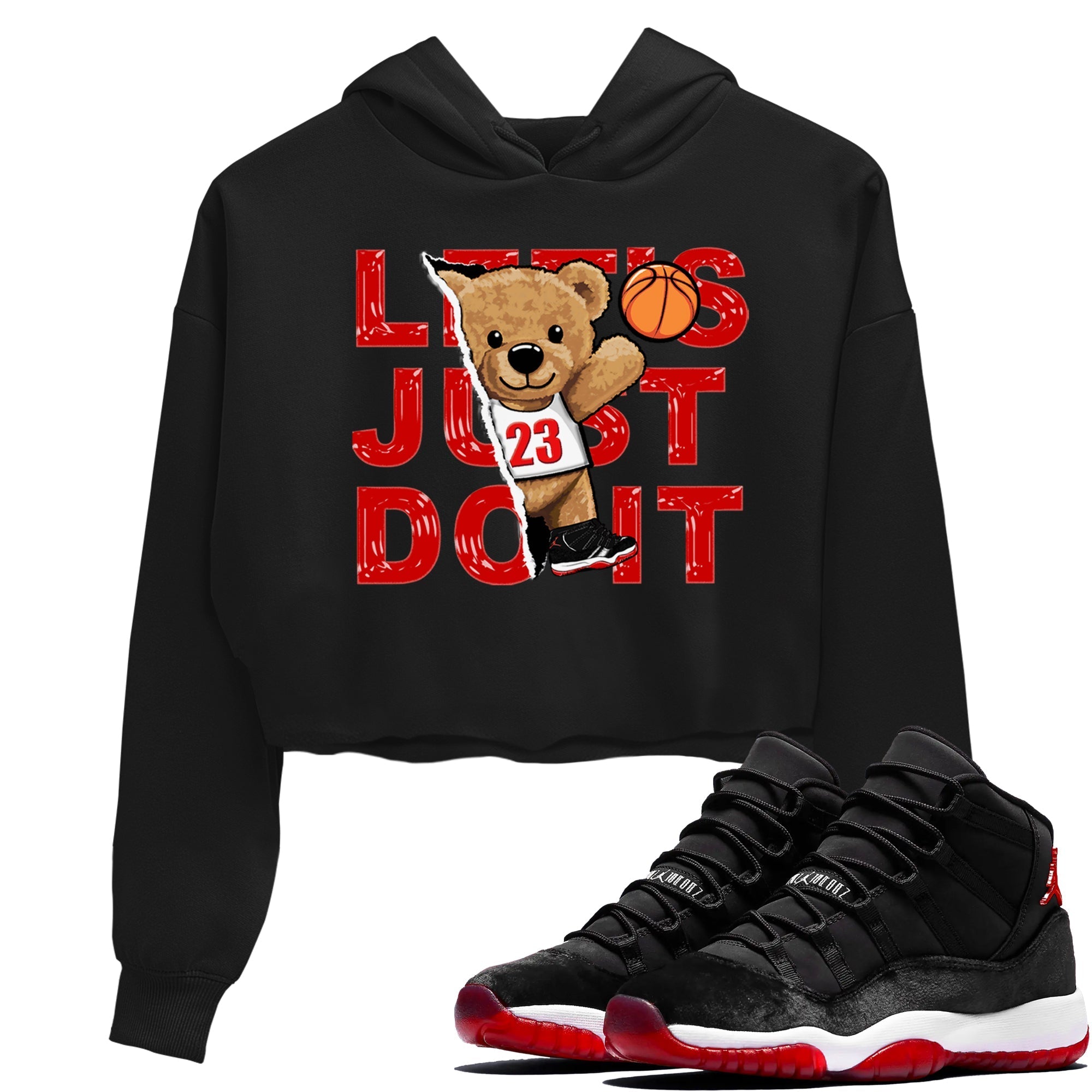 Rip Out Bear snkmatch Women's Top - Air Jordan 11 Bred Velvet