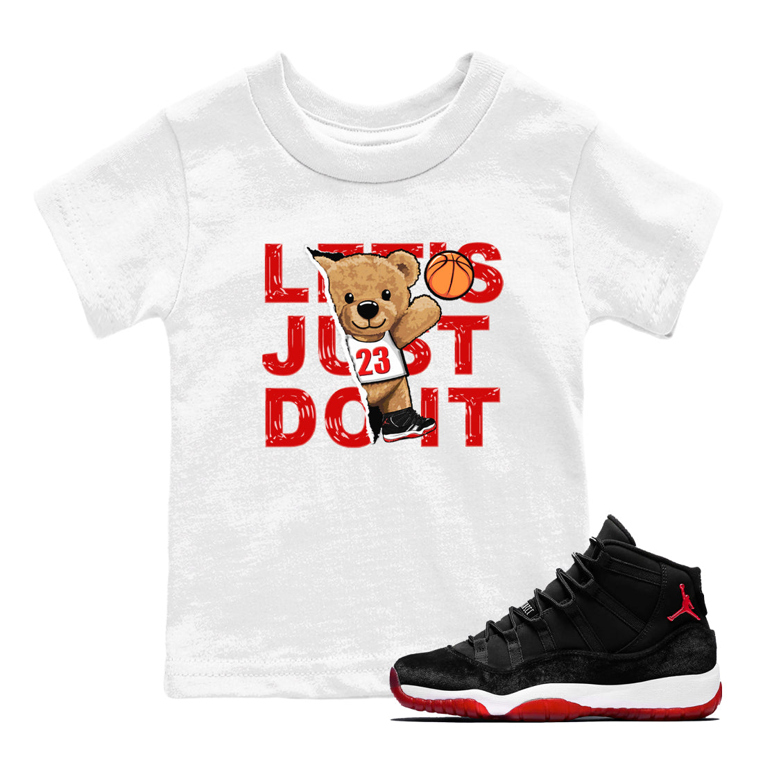 Rip Out Bear snkmatch Tees Kids - Air Jordan 11 Bred Velvet
