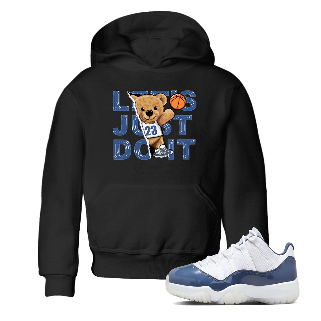 Rip Out Bear snkmatch Tees Kids - Air Jordan 11 Diffused Blue