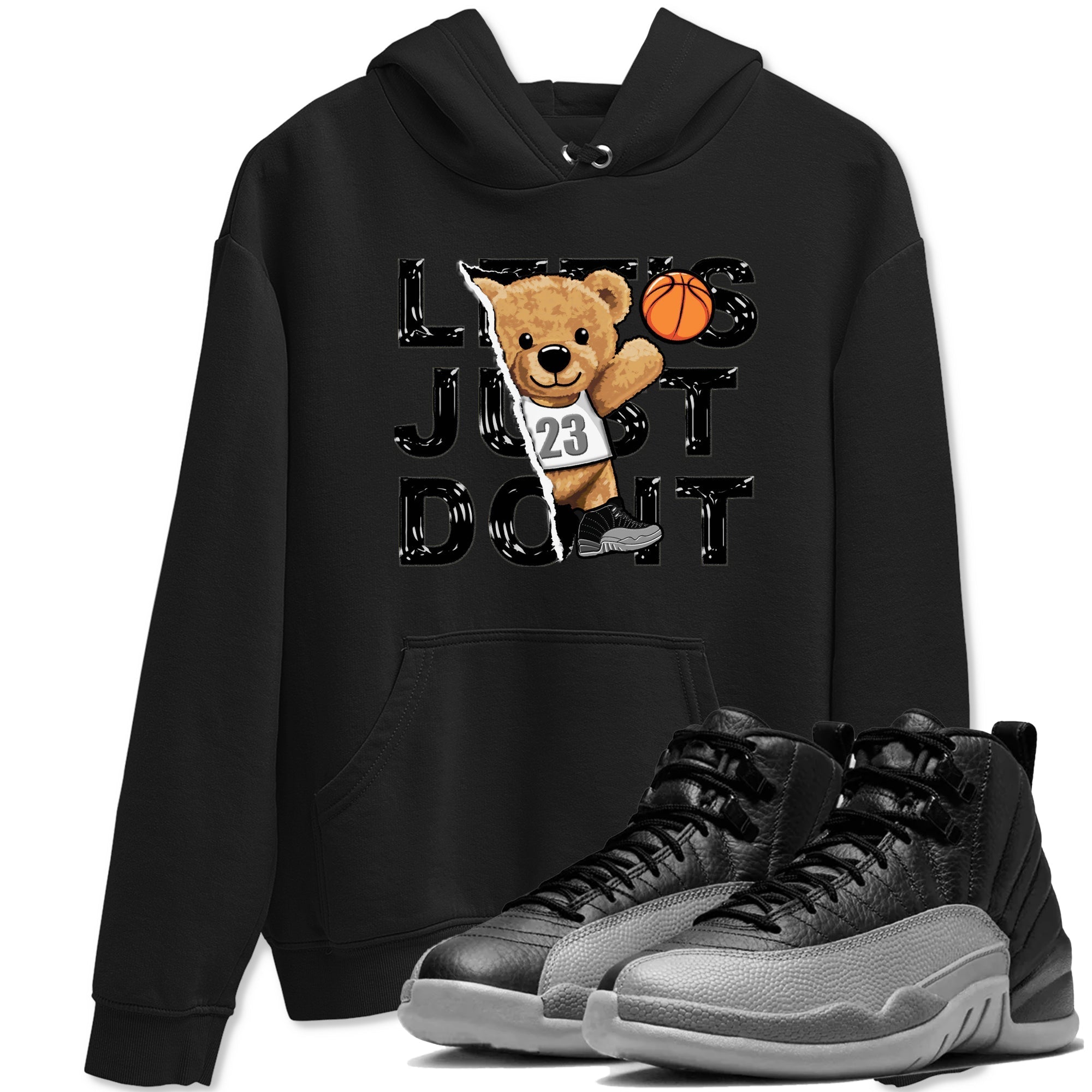 Rip Out Bear snkmatch Tees - Air Jordan 12 Black Wolf Grey