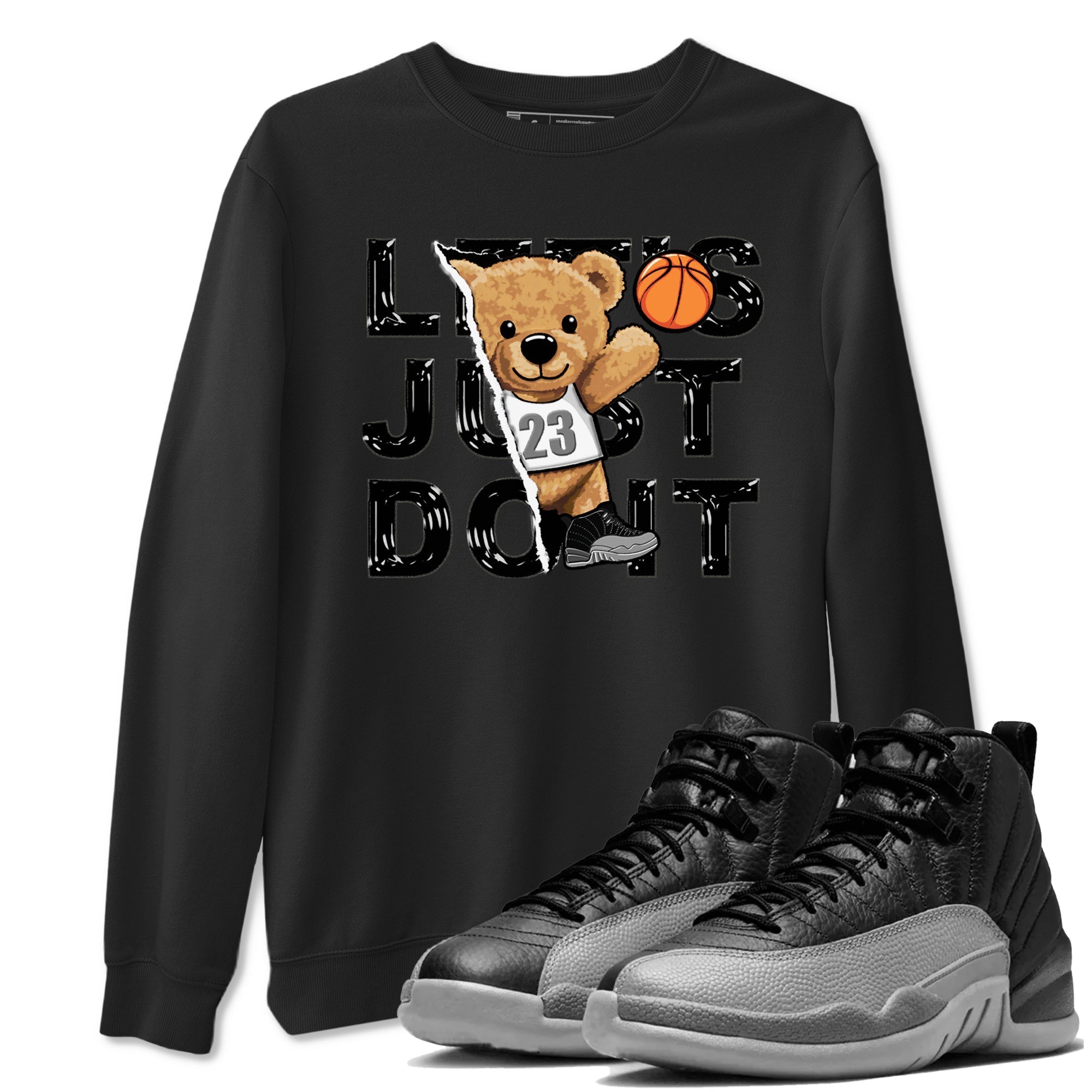 Rip Out Bear snkmatch Tees - Air Jordan 12 Black Wolf Grey