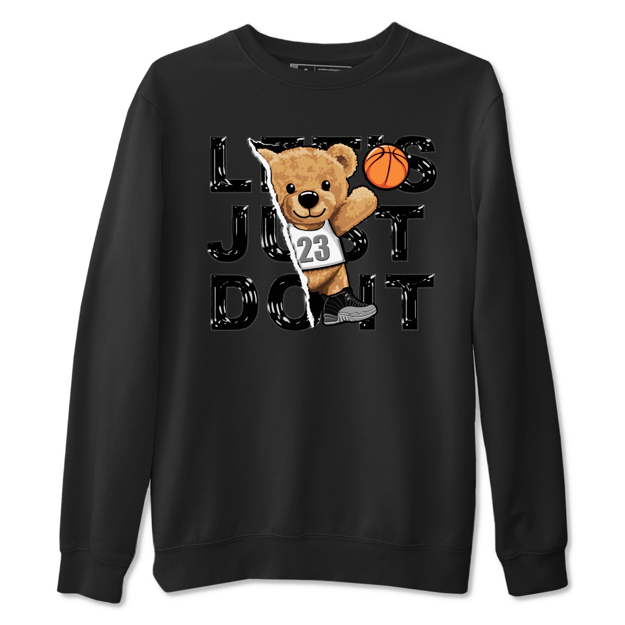 Rip Out Bear snkmatch Tees - Air Jordan 12 Black Wolf Grey