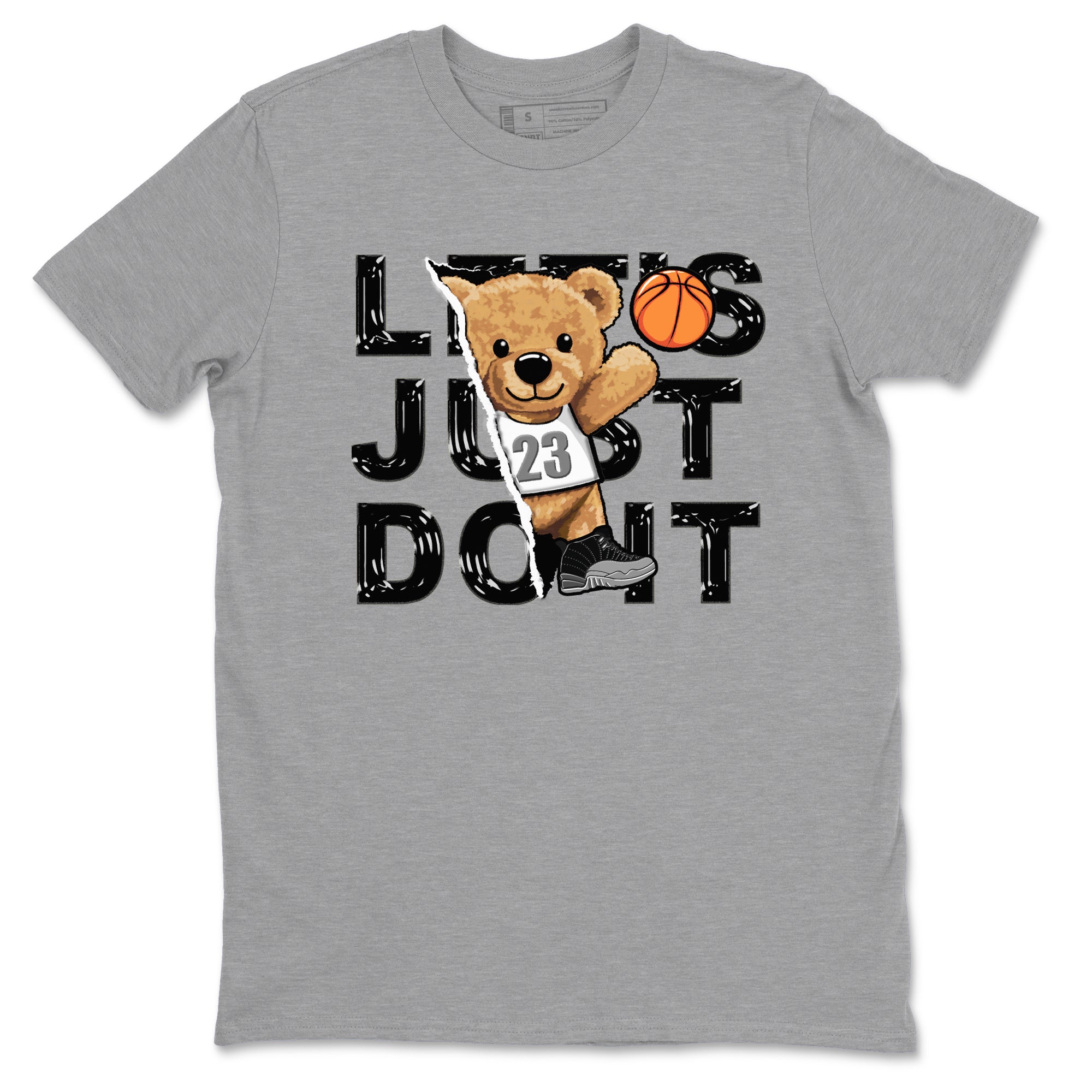 Rip Out Bear snkmatch Tees - Air Jordan 12 Black Wolf Grey