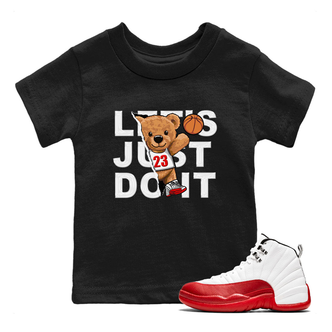 Rip Out Bear snkmatch Tee Kids - Air Jordan 12 Cherry