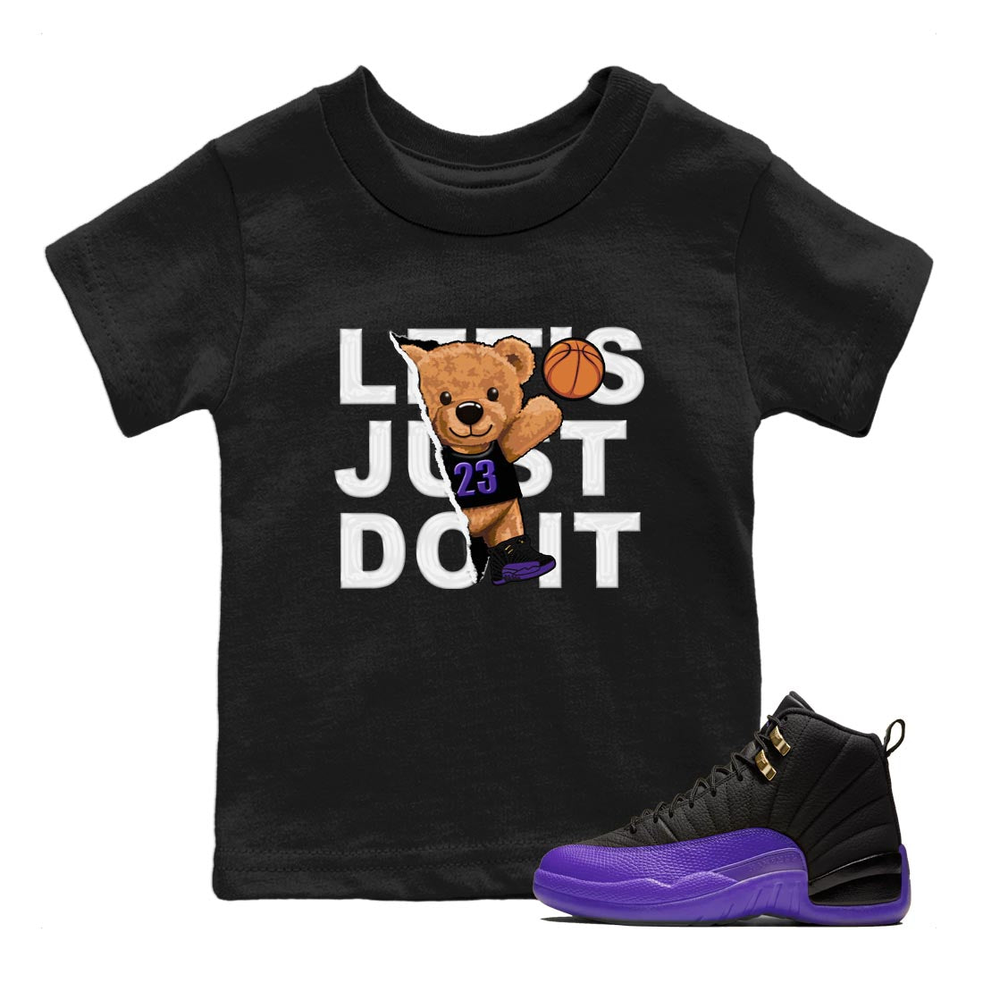 Rip Out Bear snkmatch Tee Kids - Air Jordan 12 Field Purple
