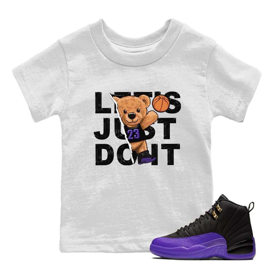Rip Out Bear snkmatch Tee Kids - Air Jordan 12 Field Purple