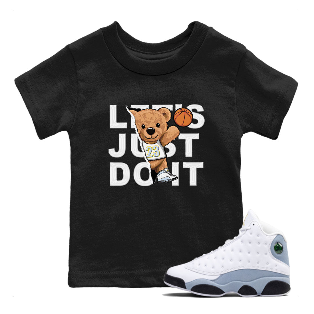 Rip Out Bear snkmatch Tees Kids - Air Jordan 13 Blue Grey